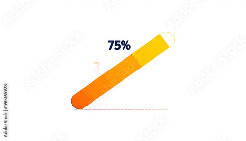 Orange gradient progress bar showing 75 percent completion on white background