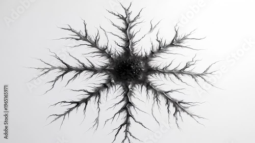 Abstract fractal pattern in black white capturing organic symmetry
