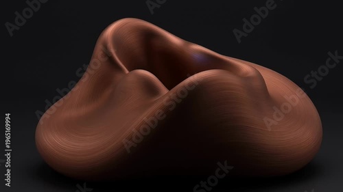 Abstract copper sculpture with hypnotic curves