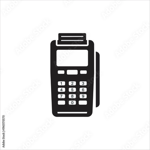 Calculator with pen isolated on white background