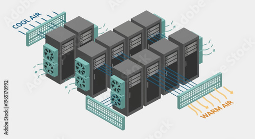 servers with cooling system diagram.