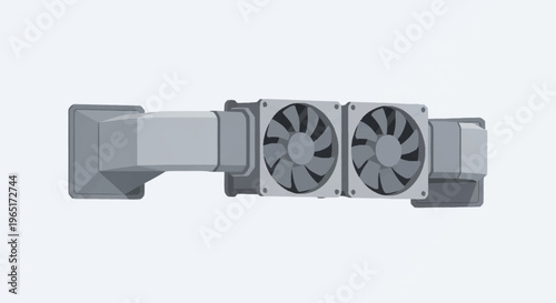 3D rendering of industrial ventilation system.