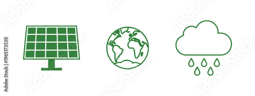 Cfc2022vv solar panel earth cloud rain sustainable energy environment climate change