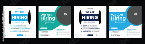 We are hiring job vacancy social media post banner design template. We are hiring job vacancy square web banner design. We are hiring job vacancy social media post or square web banner template design