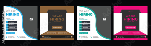 We are hiring job vacancy social media post or square web banner template We are hiring job vacancy web banner and social media post template