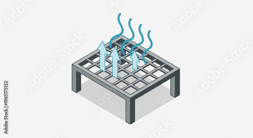 Heat rising from a metal grate.