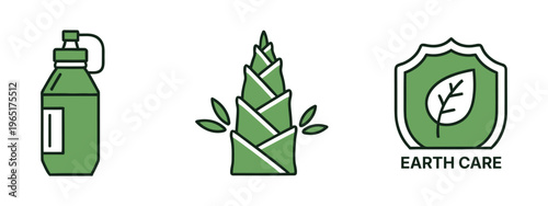 Eco friendly cfc2022vv earth care sustainable bamboo and green spray bottle