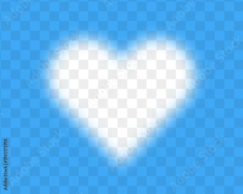 Realistiс shadow overlay effect. Heart shape frame with blue light
