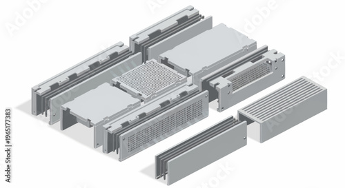 Metal industrial components and parts.