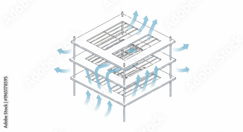 Diagram of a building's ventilation system.