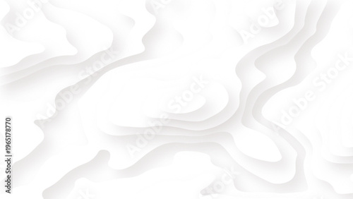 Papercut topography background, 3d multi layers. Abstract origami paper cut relief map, web banner. Gray and white ground levels, modern trendy design. Vector illustration