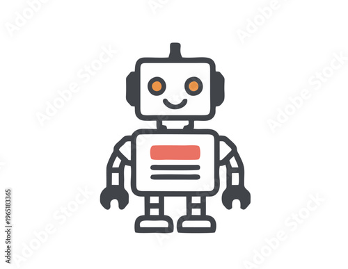 Cute vintage robot toy delivery truck cartoon vector illustration