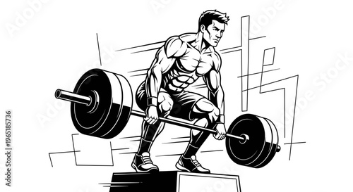 young man lifting weights