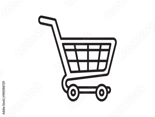Simple line drawing of a shopping cart