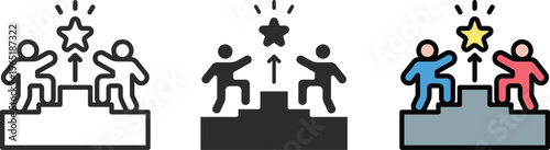 growth icon set. Editable stroke. Vector illustration.Self Improvement icon set contains including, motivation, leadership, brain, graduation, determine, improve, personal growth, learning.Candidate.