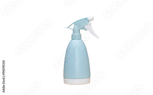 light blue foggy spray bottle isolated on transparent background and PNG file