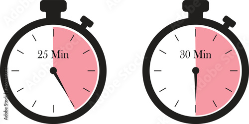 Remaining time icon set, countdown symbol collection, stopwatch and clock group for deadline, timer, alarm, reminder, schedule, waiting concept, business, and productivity design.