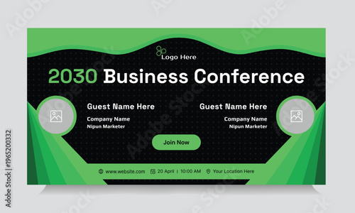Trendy business conference webinar template banner design, business strategy seminar banner design, fully editable vector eps 10 file format