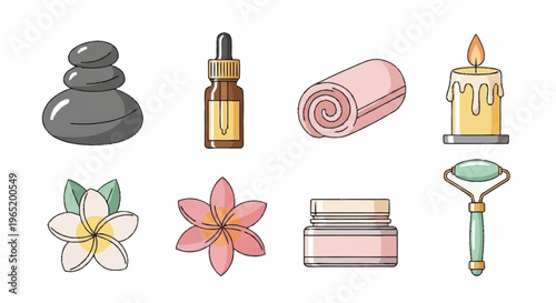 Spa and wellness icons for relaxation.