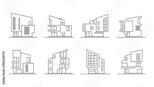 Modern Architectural Building Designs Collection Outline