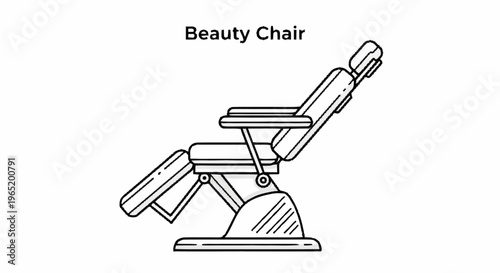 A line drawing of a beauty chair.