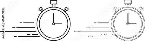 Two stopwatches with motion lines
