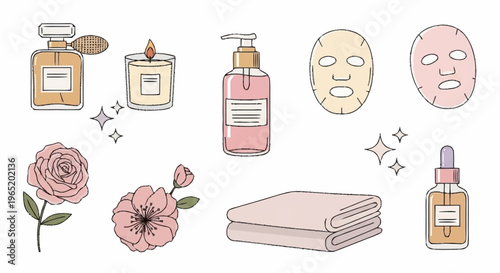 A collection of skincare and beauty products.