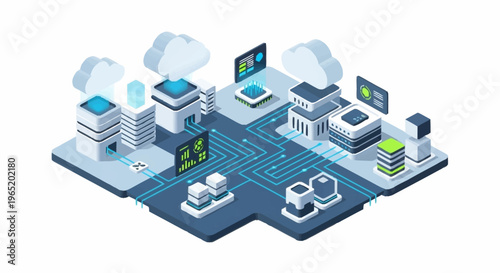 Modern technology and data exchange concept.