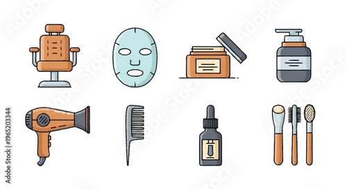 A collection of beauty and skincare tools.