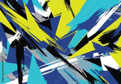 Modern vector illustration of neon urban street art with layered paint splashes and bold brush strokes, vibrant abstract wallpaper background