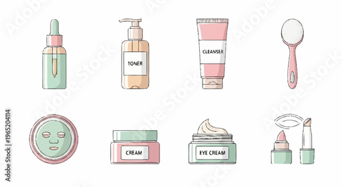 A collection of various beauty and skincare products.
