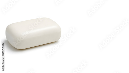 soap bar white background copy space minimal clean hygiene product with foam and soft lighting for banner use
