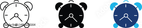 Time management icon showing classic alarm clock for professional productivity and deadlines. Professional illustration for morning wake-up alerts, schedule organization, and appointment reminders.