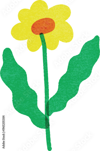 Flower Riso Art Style Illustration for Spring