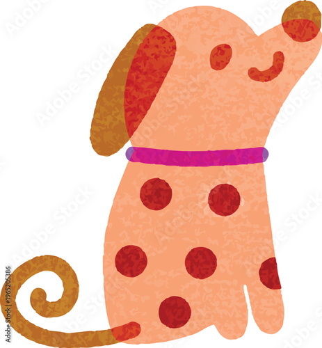 Puppy Illustration for Children Illustration Riso Art Style