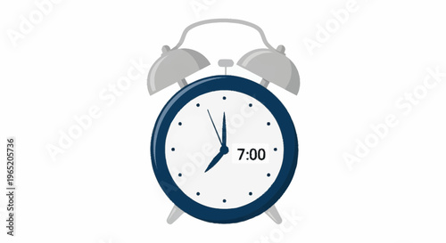 Illustration of a blue alarm clock.