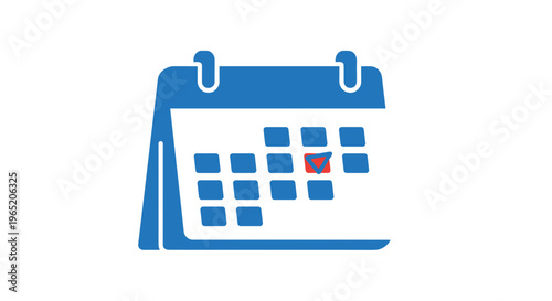Blue Desktop Calendar Icon.