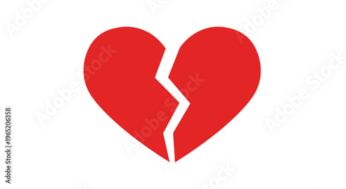 Broken Red Heart Symbol.