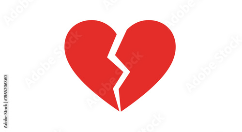 Broken Heart Symbol Red Icon.