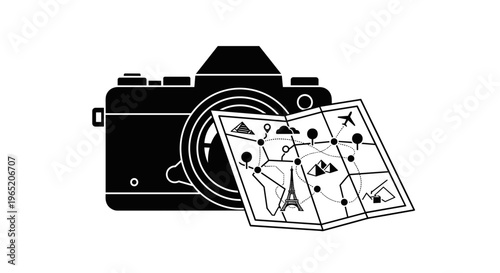 Camera with travel map.