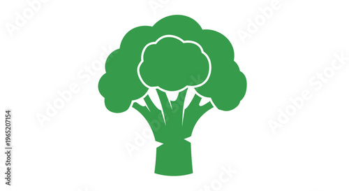 Green Broccoli Vegetable Icon.