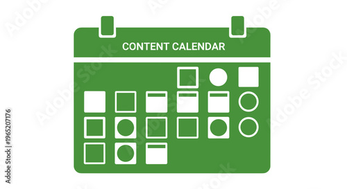 Green Content Calendar Icon.