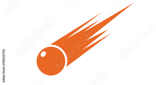 Orange Meteorite in Space.