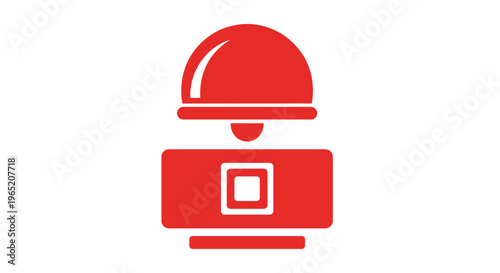 Red bellhop service call button.