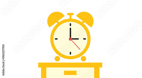 Yellow Alarm Clock Icon 1.