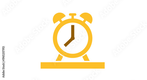 Yellow Alarm Clock Icon.