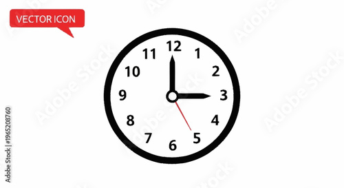 Vector illustration of an analog clock.