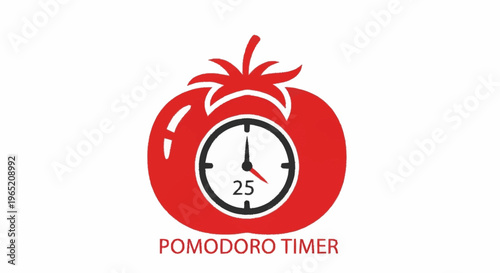Ecommerce Productivity Tool Pomodoro Timer Logo Concept