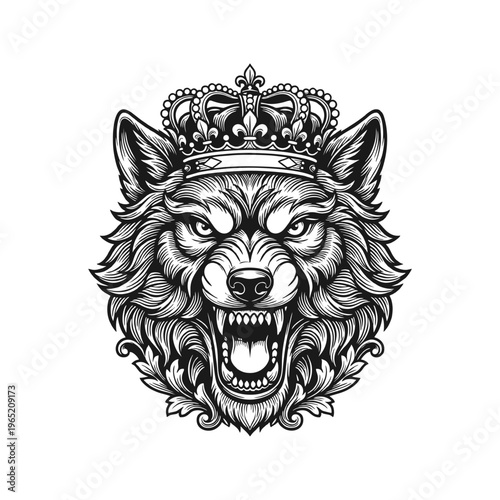 wolf crown tattoo