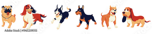 Dogs collection. Vector illus...